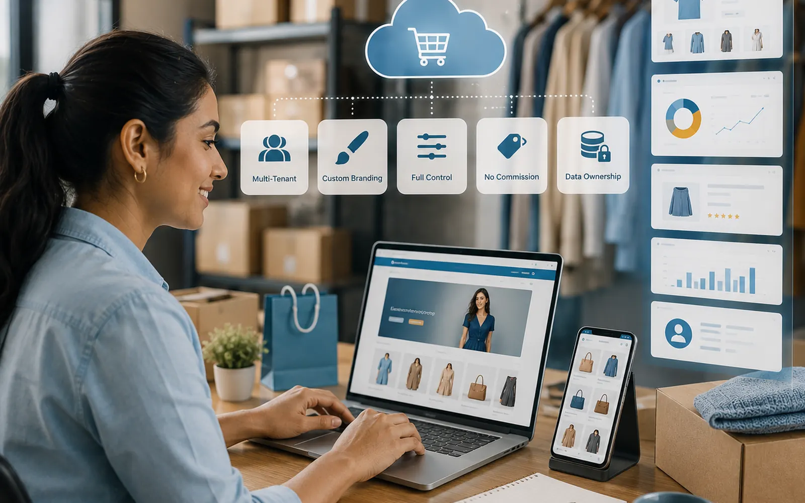 SaaS product to launch a fully functional end-to-end ecommerce store